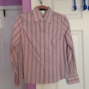 JCrew pink striped button down